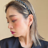 Narrow Studs Headband Navy Black