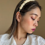 Gather Headband Satin Milky White