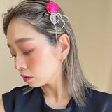 Pink Rose Hair Clip