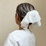 Big Frills Scrunchie White