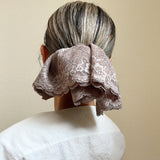 Big Frills Scrunchie Brown Beige