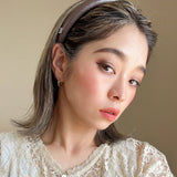 Slender Headband Eco Brown Leather No Studs