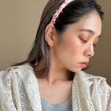Tight Headband White Red Tweed