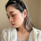 Wide Gather Headband Silk Black