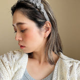 Wide Gather Headband Black Check
