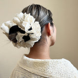 Black and White Frills Scrunchie