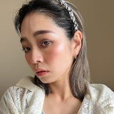 Tight Headband Black White Tweed No Studs