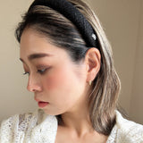 Slender Headband Black Hemp No Studs