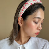 OG Headband White Red Tweed No Studs