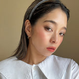 Tight Headband Silver Lame No Studs