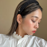 Slender Headband Black Lame No Studs