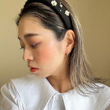 OG Headband Black Silver Pearl