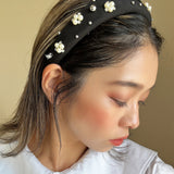 OG Headband Black Silver Pearl