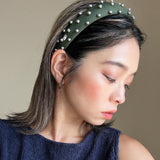 OG Headband Khaki Silver Studs