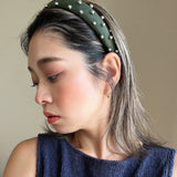 OG Headband Khaki Silver Studs