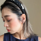 OG Headband Black Silver Mix Studs