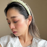 Slender Headband Smokey Lime Green Studs