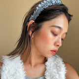 Organdy Frills Headband Blue