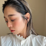 Tight Headband Black Satin Lace