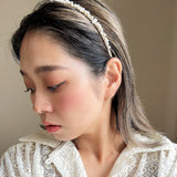 Narrow Studs Headband White Pearl