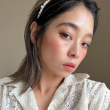 Narrow Studs Headband White Mix Pearl