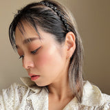 Narrow Studs Headband Black
