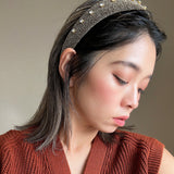OG Headband Gold Lame Studs