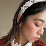 OG Headband White Brown Pearl