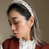 OG Headband White Brown Pearl