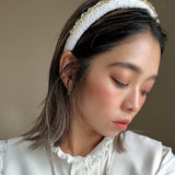 Slender Headband White Gold Studs