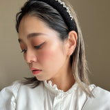 OG Headband Black Lame Studs