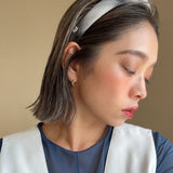 Slender Headband Black White Check