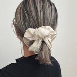 Beige Eco Leather Scrunchie