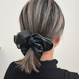 Black Eco Leather Scrunchie