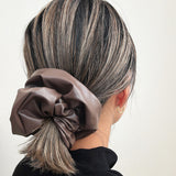Brown Eco Leather Scrunchie