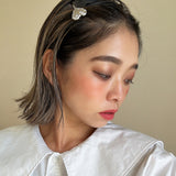 Metal Silver Heart Studs Hair Pin