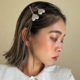 Metal Silver Heart Studs Hair Pin