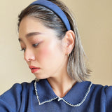 Blue Suede Thin Headband No Studs