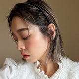 Shiny Black Tight Headband No Studs