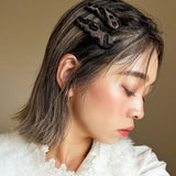 Brown Leopard Black Studs Hair Pin