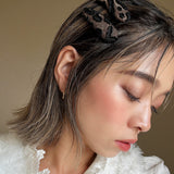 Brown Leopard Black Studs Hair Pin
