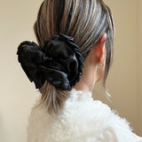 Side Frills Scrunchie Black