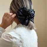 Side Frills Scrunchie Black
