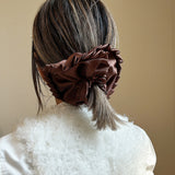 Side Frills Scrunchie Brown