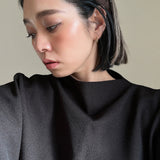 Wide Headband Brown Rib-Knit