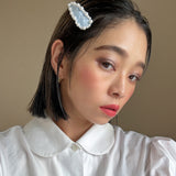 Hair Pin Velour Blue Pearl