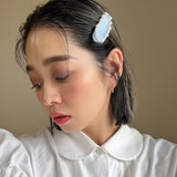 Hair Pin Velour Blue Pearl