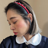 Tight Suede Headband Red