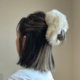 White Fur Scrunchie