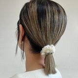 White Tulle Pearl Hair Pony